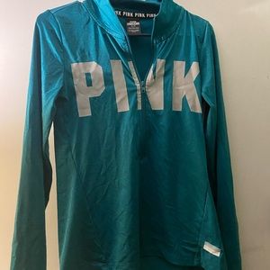 quarter zip small pink by victoria's secret